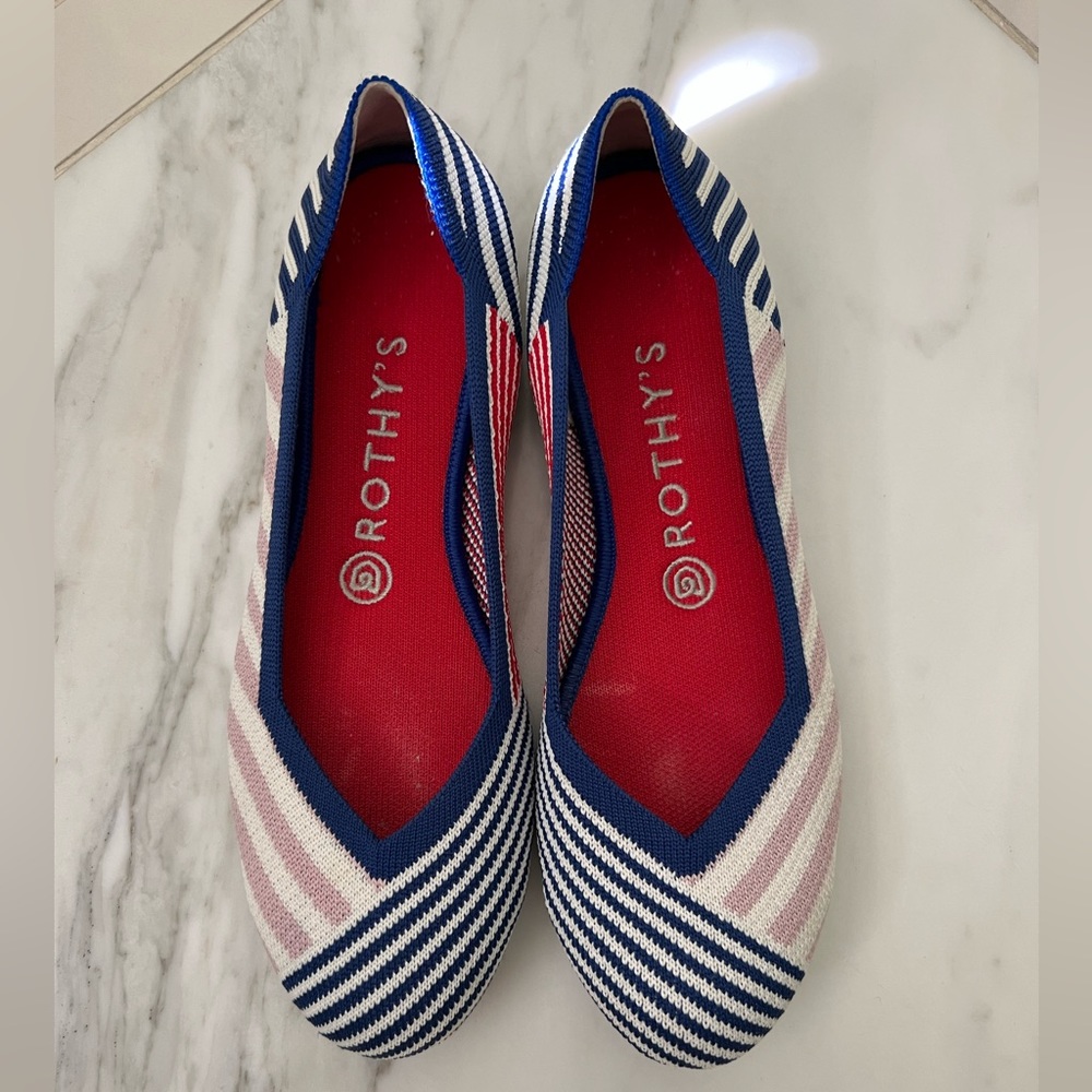 Rothy’s size 8 women’s Flats blue white pink